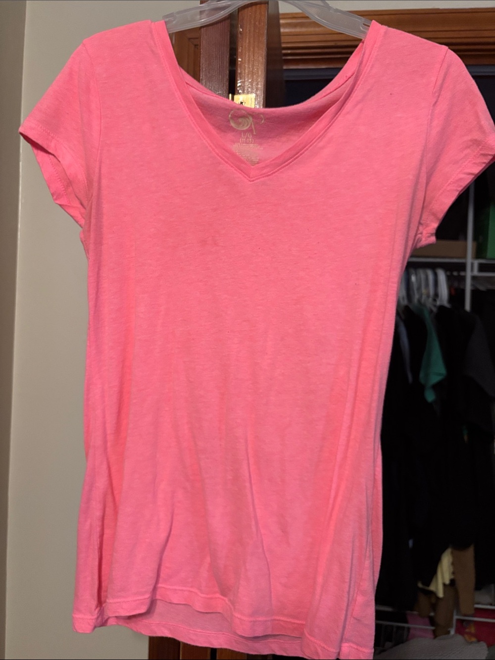 OP Women’s Short Sleeve V-Neck Top - Coral Pink